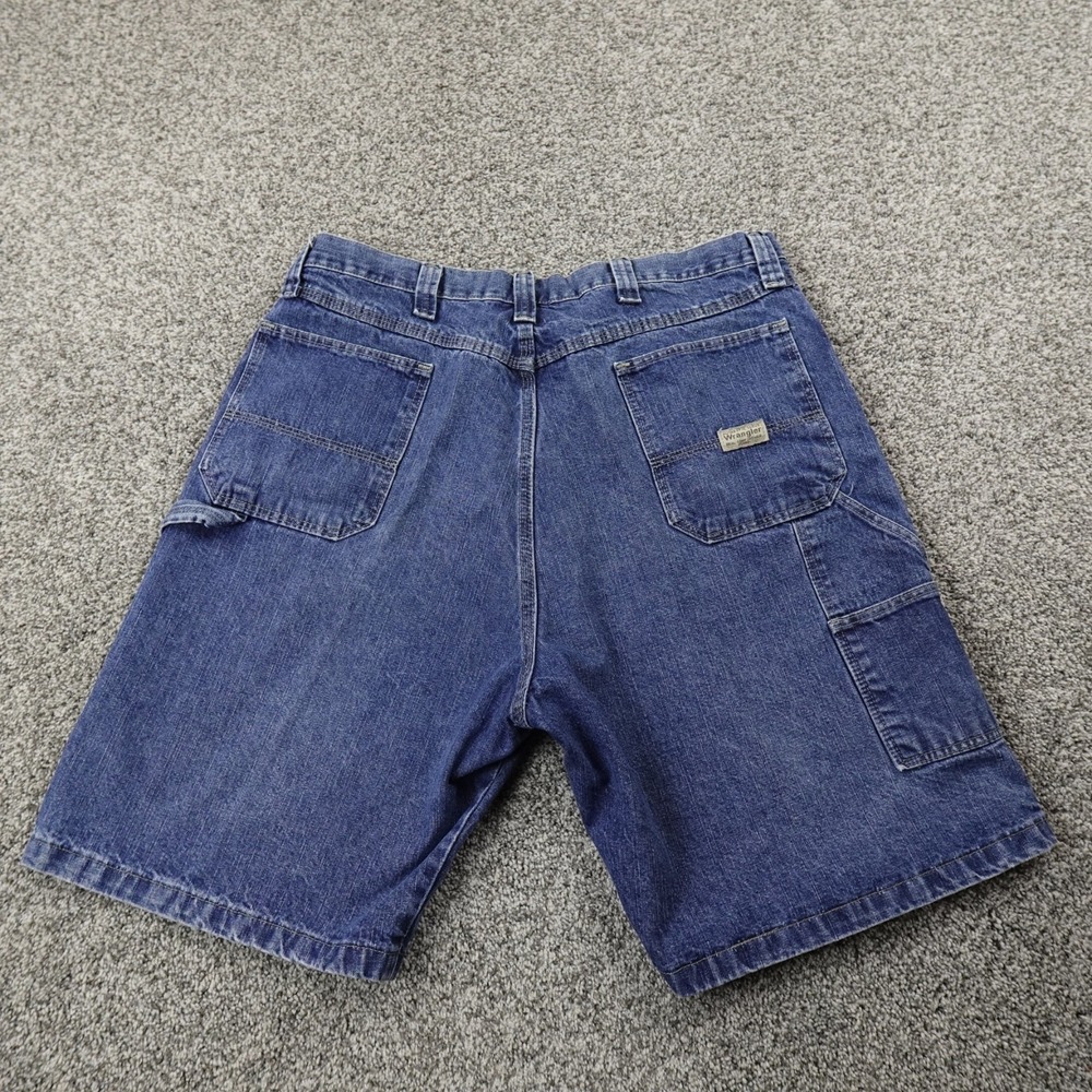 Wrangler Shorts Mens 38 Dark Blue Denim Jean‎ Jorts Carpenter Utility Work Skate